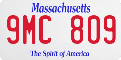 MA license plate 9MC809