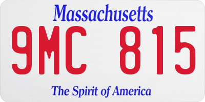 MA license plate 9MC815