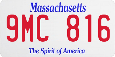 MA license plate 9MC816