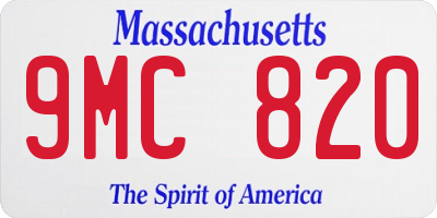 MA license plate 9MC820