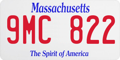 MA license plate 9MC822