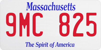 MA license plate 9MC825