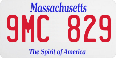 MA license plate 9MC829