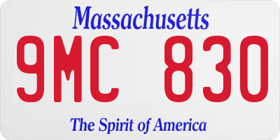 MA license plate 9MC830