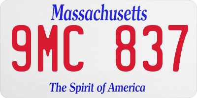 MA license plate 9MC837