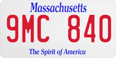 MA license plate 9MC840