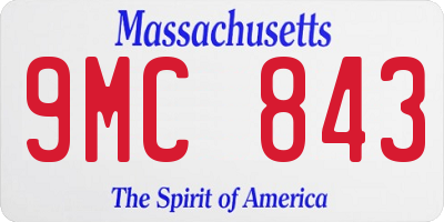 MA license plate 9MC843