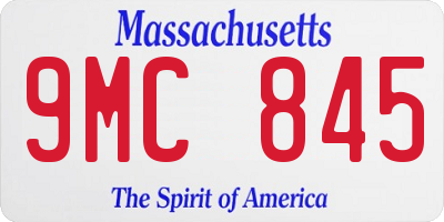 MA license plate 9MC845