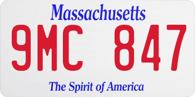MA license plate 9MC847
