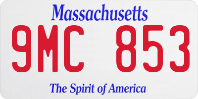 MA license plate 9MC853
