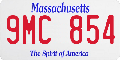 MA license plate 9MC854
