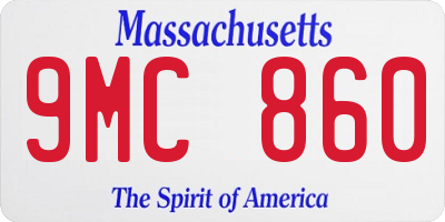 MA license plate 9MC860