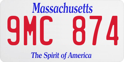 MA license plate 9MC874
