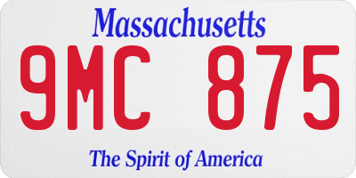 MA license plate 9MC875