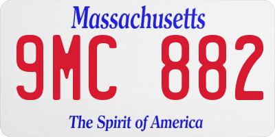 MA license plate 9MC882