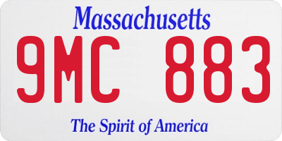 MA license plate 9MC883