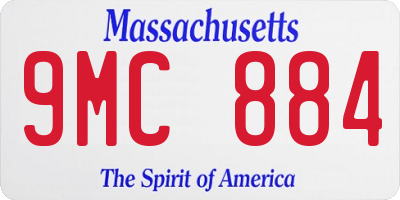 MA license plate 9MC884