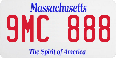 MA license plate 9MC888