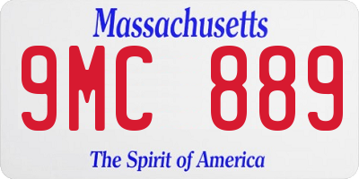 MA license plate 9MC889