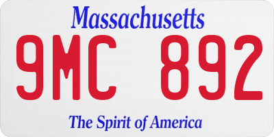 MA license plate 9MC892
