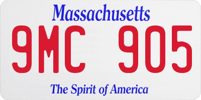 MA license plate 9MC905