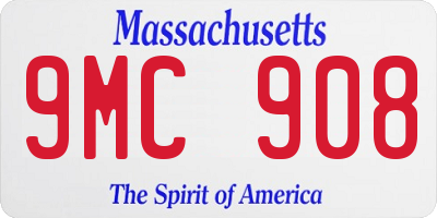MA license plate 9MC908