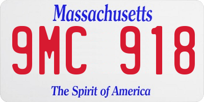 MA license plate 9MC918