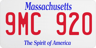 MA license plate 9MC920