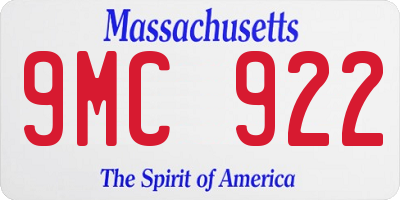 MA license plate 9MC922