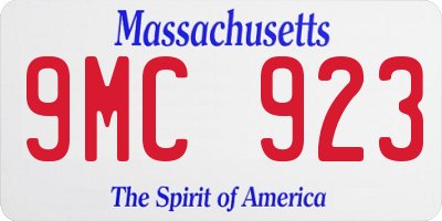 MA license plate 9MC923