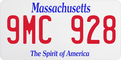 MA license plate 9MC928