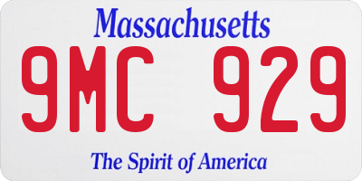 MA license plate 9MC929