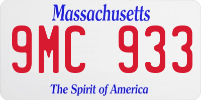 MA license plate 9MC933