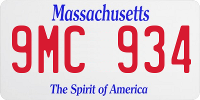 MA license plate 9MC934