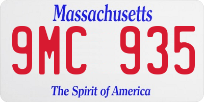 MA license plate 9MC935