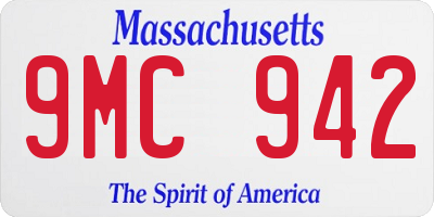 MA license plate 9MC942