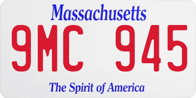 MA license plate 9MC945