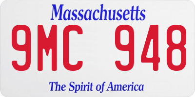 MA license plate 9MC948