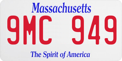 MA license plate 9MC949