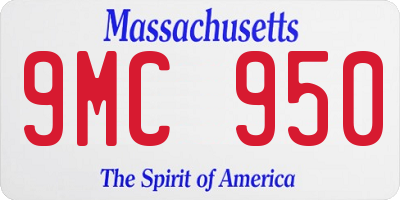 MA license plate 9MC950