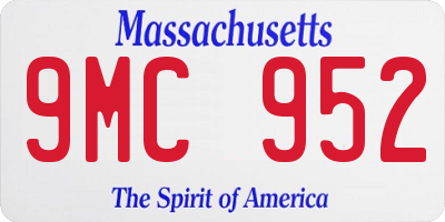 MA license plate 9MC952