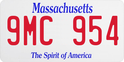 MA license plate 9MC954