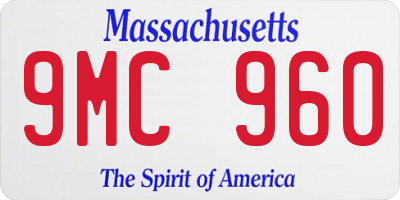 MA license plate 9MC960