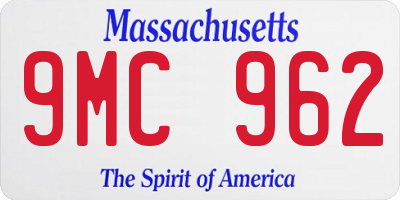 MA license plate 9MC962