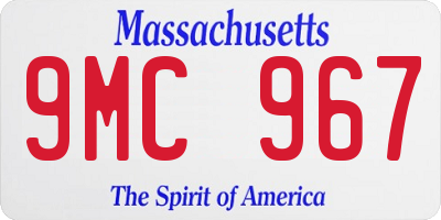 MA license plate 9MC967