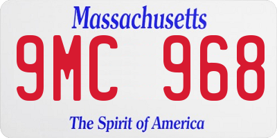 MA license plate 9MC968