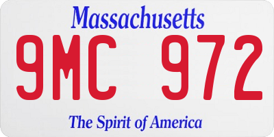 MA license plate 9MC972