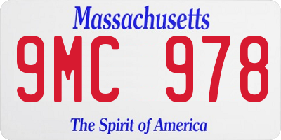 MA license plate 9MC978