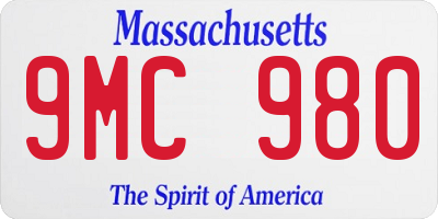 MA license plate 9MC980