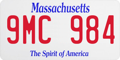 MA license plate 9MC984